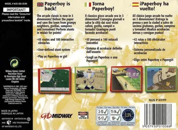 Paperboy (Europe) box cover back